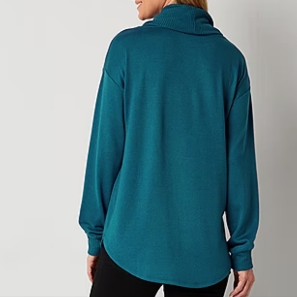 St. John's Bay Womens Cowl Neck Long Sleeve Tunic Top Size Large - Picture 3 of 15